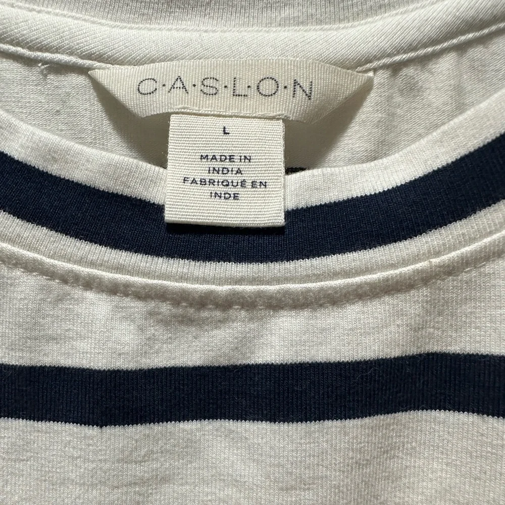 Caslon Navy and White Striped Dress